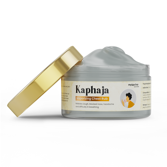 myUpchar Ayurveda Kaphaja Vaporizing Chest Rub 50 g | Best Balm For Throat & Nose Blockages | Contains Camphor, Menthol & Eucalyptus oil | Suitable For All Age Group